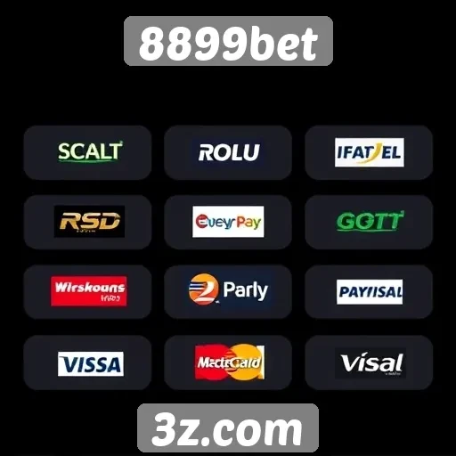 Comparativo de métodos de pagamento disponíveis no 8899bet